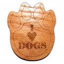 I love Dogs paw print magnet